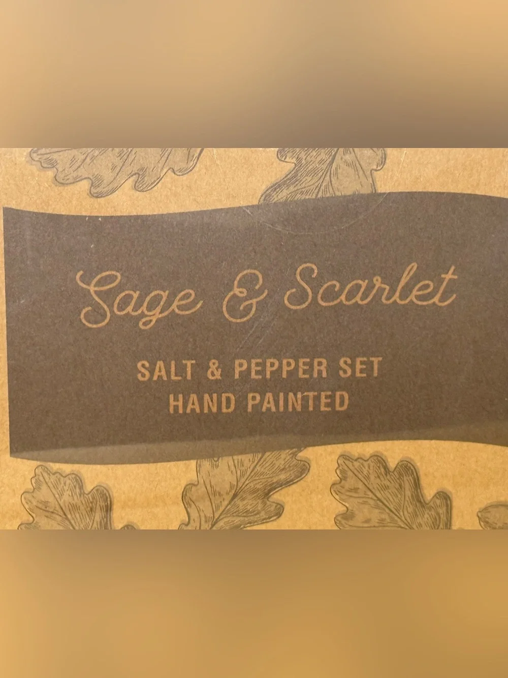 Sage & Scarlet White Ceramic Pumpkin and Gourd Salt & Pepper Set - NWT